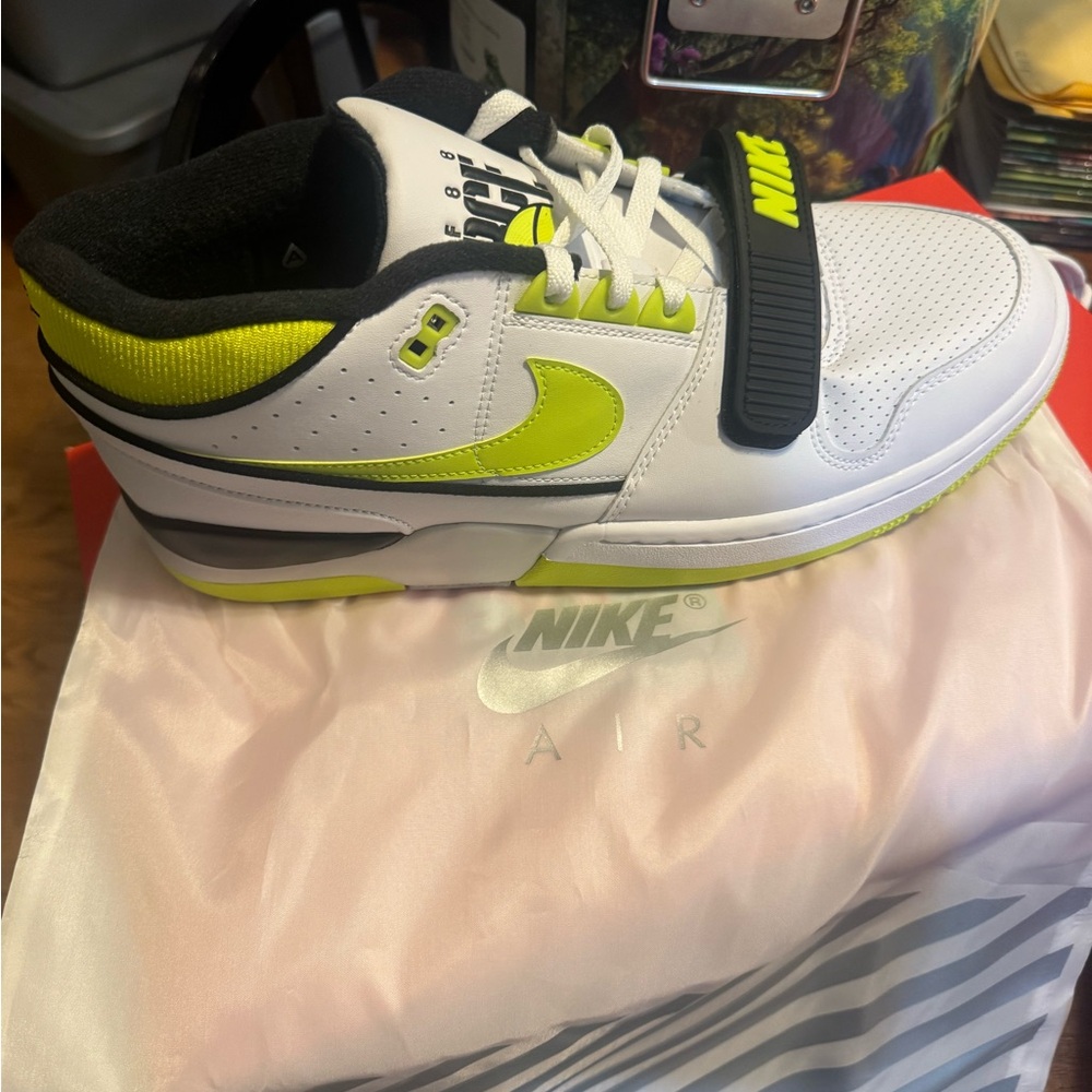 Nike Billie Eilish White and Neon Yellow Athletic Shoes - Picture 2 of 3